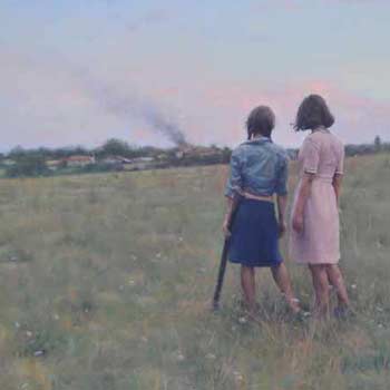 Alex Russell Flint - Sisters painting