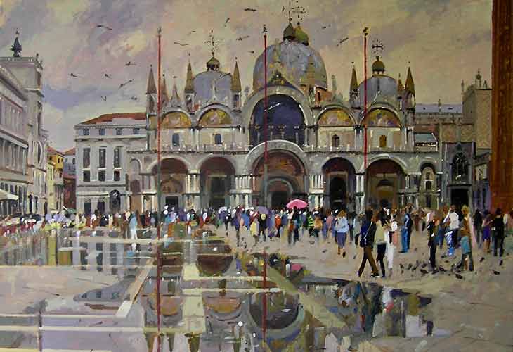 Bruce Yardley Exhibition 2018 Pink Umbrella Basilica San Marco image
