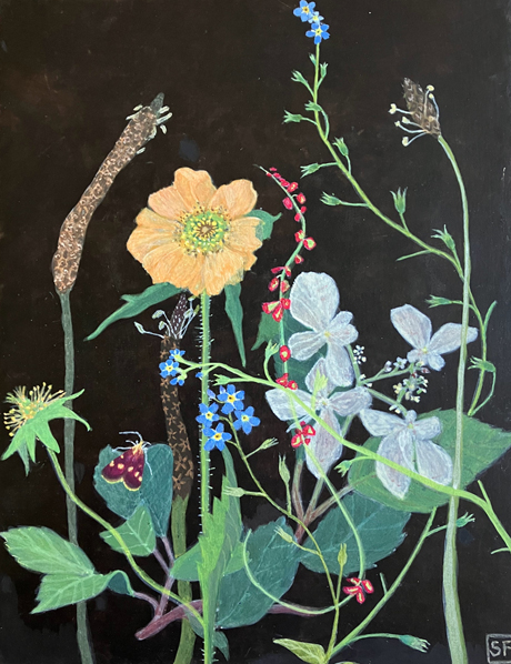 Garden Flowers with Forget Me Nots